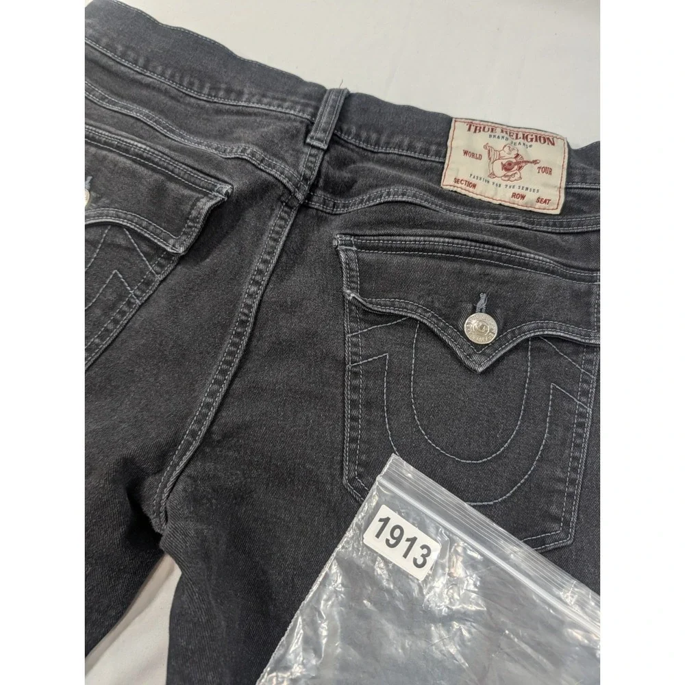 True Religion Ricky Relaxed Straight Jeans Men's Black Size 32x29 Stretch